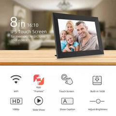 Jeemak F15 Digital Picture Frame 8.0 inch WiFi Photo Frame Gift Choice for Family/Friends Smart Frame Wireless Sync 16gb Storage The Branded Hub