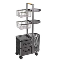 Multi Functional floor Standing Metal Kitchen Storage Trolley with Drawers