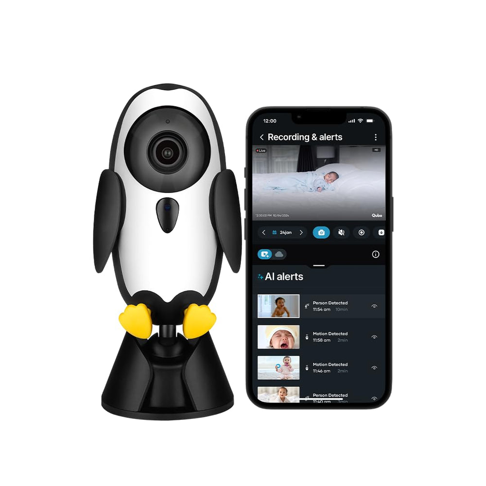 Qubo 2MP 1080p Full HD Baby Camera | Wi-Fi Baby Monitor | Cry Detection, Sleep Tracking, 2-Way Audio | Mobile App Control | NightPulse Vision | Cloud & SD Card Recording The Branded Hub