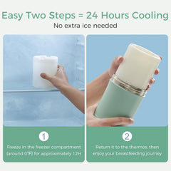 Momcozy 22oz Portable Breastmilk Cooler for 24H Outdoor, Newborn Essentials | 24 Hours & 360° Surrounded Cooling, 2 Extra Baby Bottles for Better Storage, Life Saver for Working Mom, Hassle-Free Cleaning