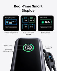 Anker Laptop Power Bank, 25,000mAh Portable Charger with Triple 100W USB-C Ports, Built-in Retractable Cables, Flight-Approved for Travel, iPhone 16/15 Series, MacBook, Samsung, and More The Branded Hub