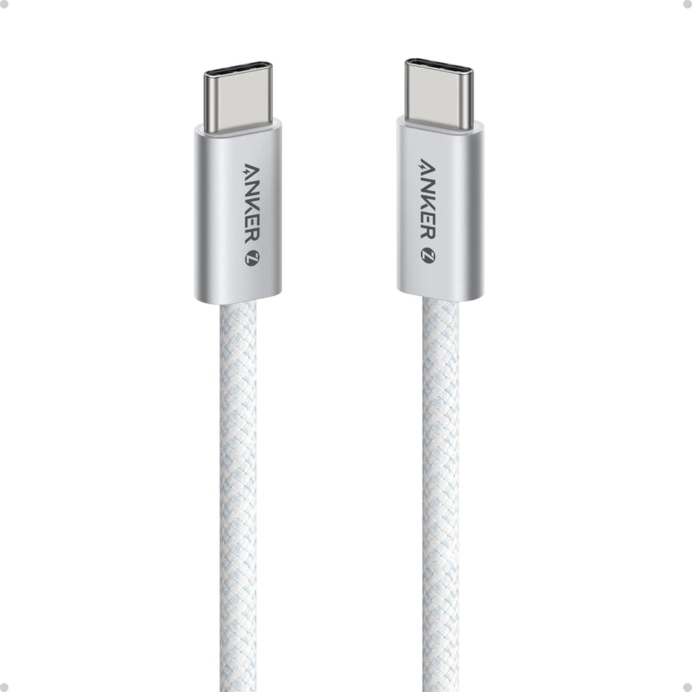 Anker Zolo USB C to USB C Cable, Braided and Dirt-Free Type-C Fast Charging Cable, Slim Connector, for iPhone 17 Series, MacBook (240W) (White, 3.3 FT) The Branded Hub