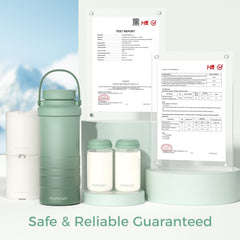 Momcozy 22oz Portable Breastmilk Cooler for 24H Outdoor, Newborn Essentials | 24 Hours & 360° Surrounded Cooling, 2 Extra Baby Bottles for Better Storage, Life Saver for Working Mom, Hassle-Free Cleaning