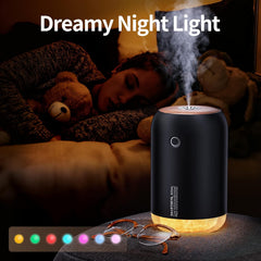 SmartDevil Portable Mini Humidifier, 500ml Desk Plant Humidifier, USB Personal for Bedroom, Office with Night Light, 2 Mist Modes, Black The Branded Hub