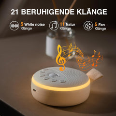 Swiftvein White Noise Machine & Sleep Aid for Babies - 21 Soothing Sounds, Night Light, Timer & Memory Function, Portable & Rechargeable
