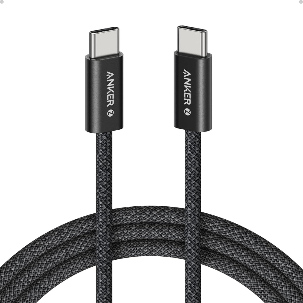 Anker Zolo USB C to USB C Cable, Braided and Dirt-Free Type-C Fast Charging Cable, Slim Connector, for iPhone 17 Series, MacBook (240W) (Black, 3.3FT) The Branded Hub