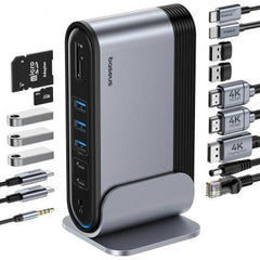 Baseus 17-in-1 USB C Docking Station to Cast on 3 Monitors with 100W PD The Branded Hub