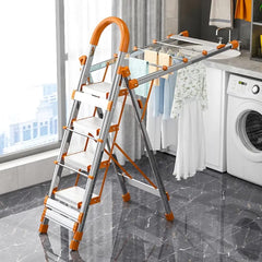 2-in-1 Step Ladder With Built-In Drying Rack