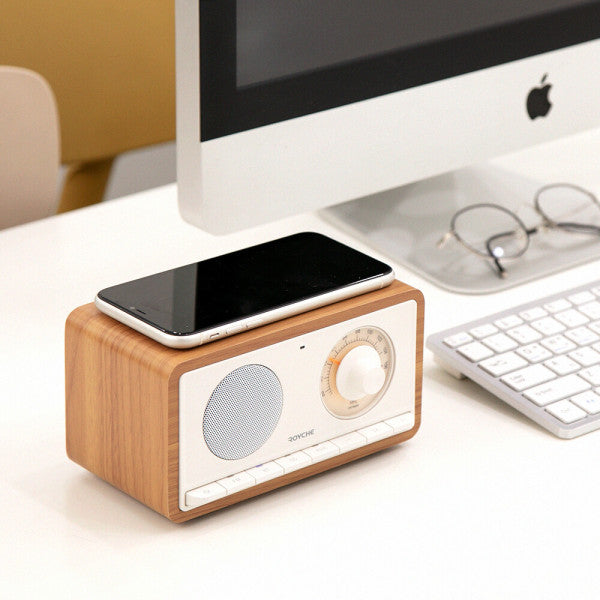 ROYCHE Retro Bluetooth Speaker Wireless Charging BTS-610WC The Branded Hub
