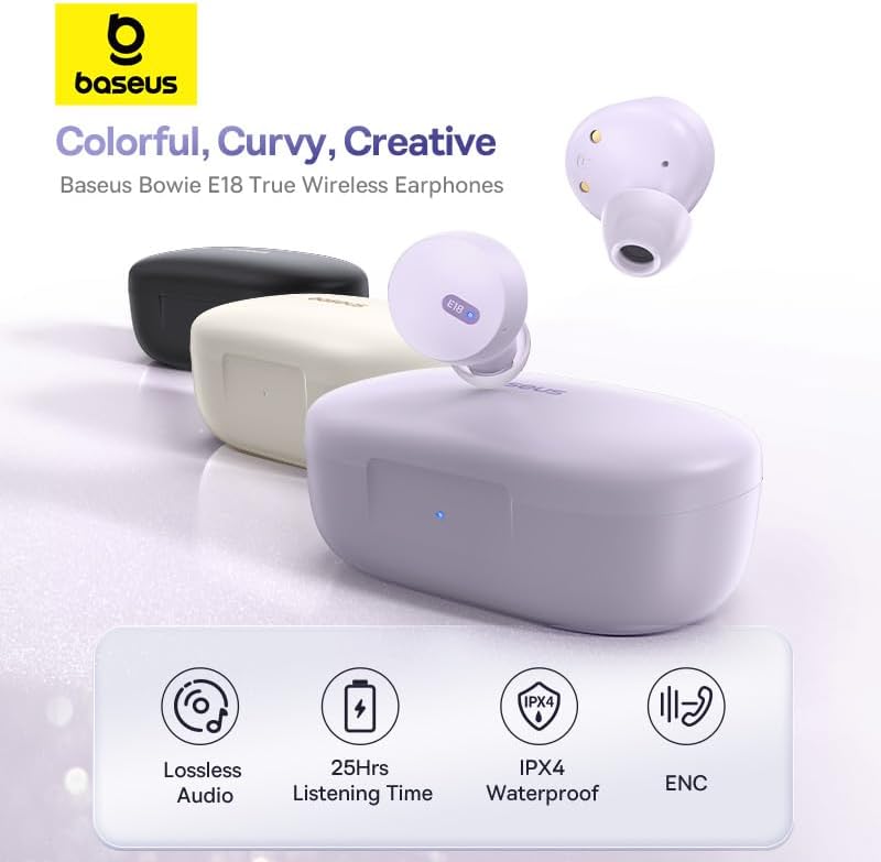Baseus Bowie E18 True Wireless Earphones - Cosmic Black The Branded Hub