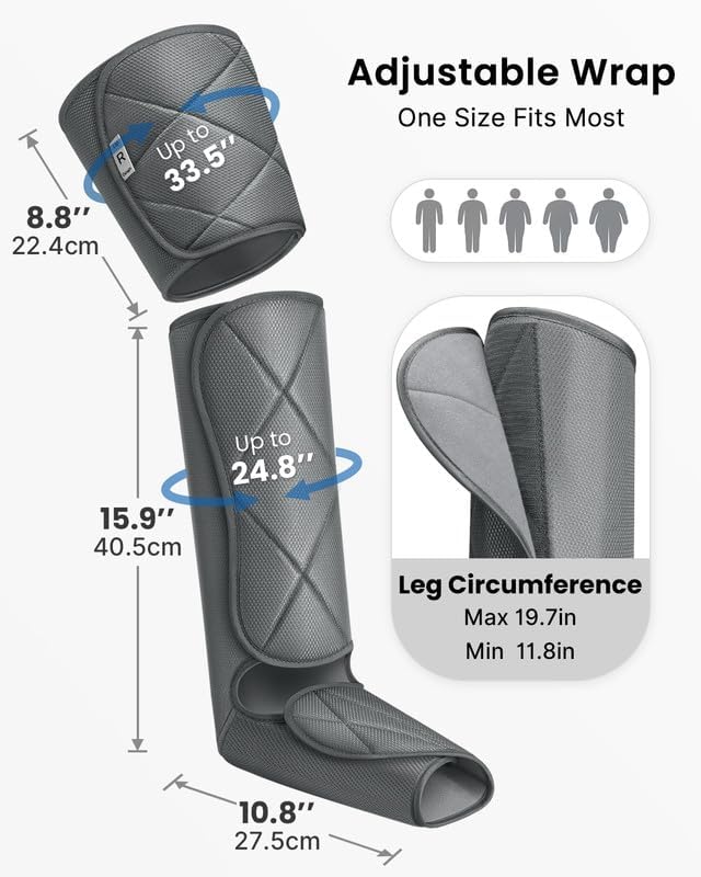 RENPHO Leg Massager with Heat for Circulation, FSA HSA Eligible Air Compression Calf Massager, Effective for Mother Father Reduce Swelling and Muscle Relaxation-Grey The Branded Hub