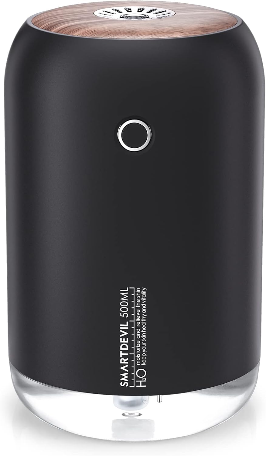 SmartDevil Portable Mini Humidifier, 500ml Desk Plant Humidifier, USB Personal for Bedroom, Office with Night Light, 2 Mist Modes, Black The Branded Hub