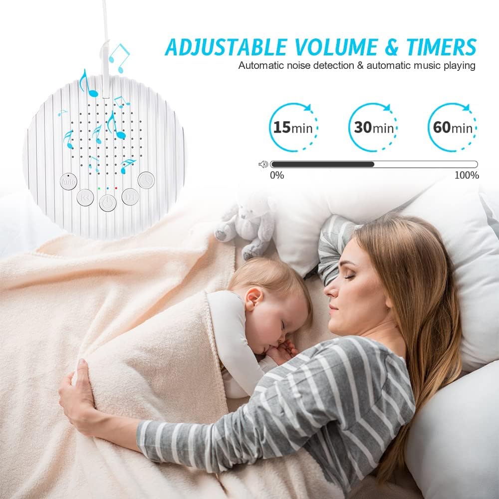 Q3 White Noise Machine, 10 Soothing Nature Sounds Therapy Portable Sleep Sound Machine