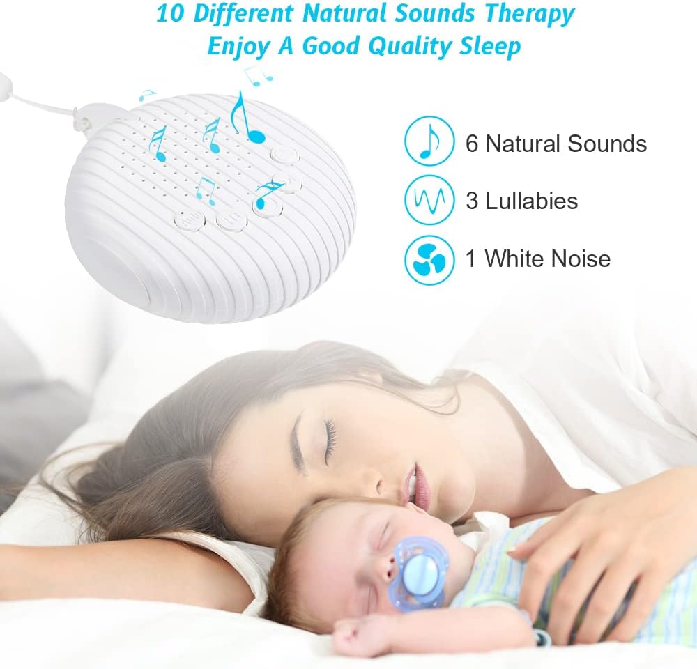 Q3 White Noise Machine, 10 Soothing Nature Sounds Therapy Portable Sleep Sound Machine