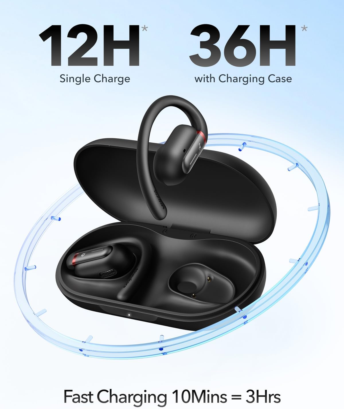 Soundcore by Anker V30i Open-Ear Headphones, Ultra-Comfort, Lightweight Design, Snug Fit, Ergonomic Ear Hooks, Robust Bass, 36H Playtime, Bluetooth 5.3, App Control, Clear Calls, Wireless Earbuds The Branded Hub