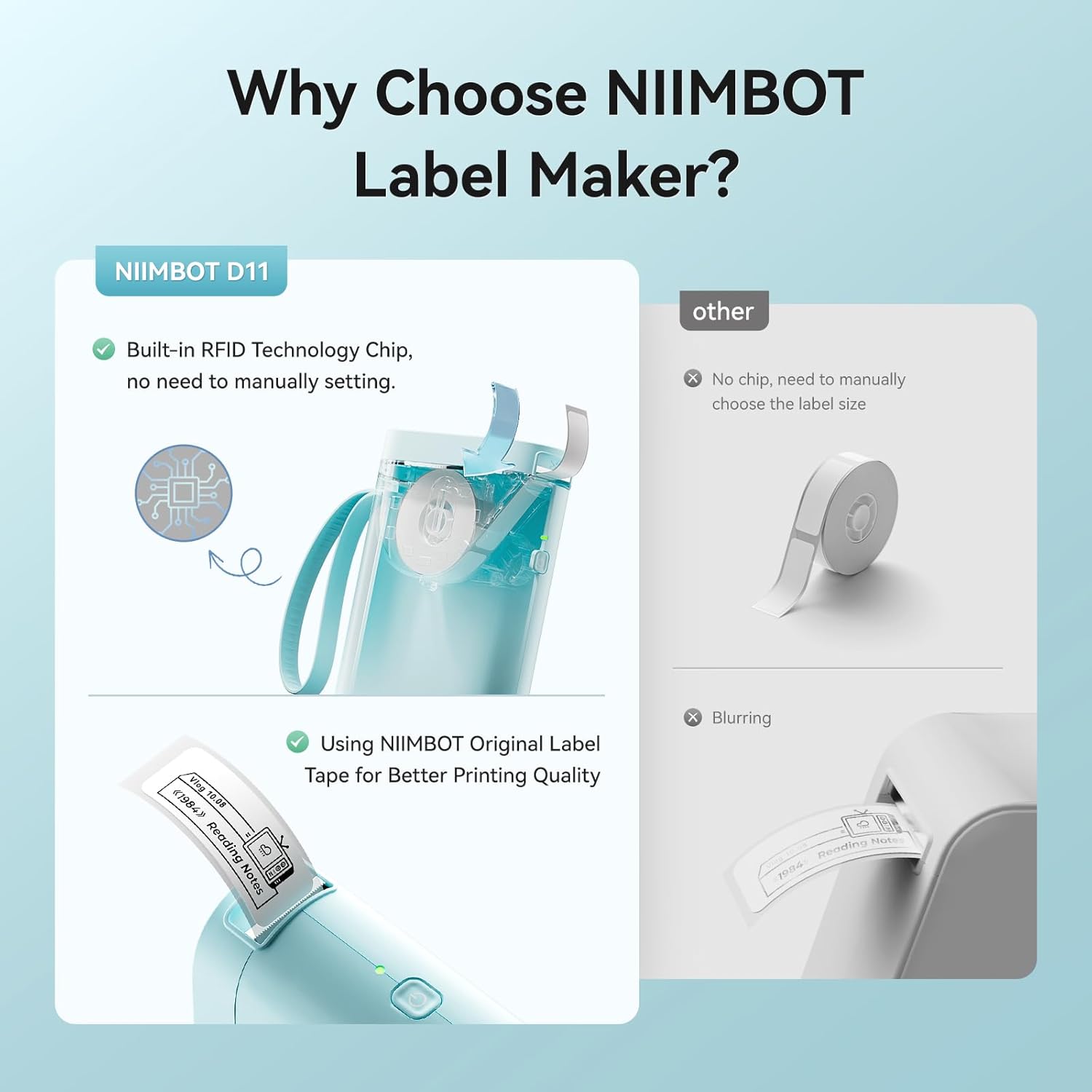 NIIMBOT Label Maker D11 Label Printer Portable Wireless The Branded Hub
