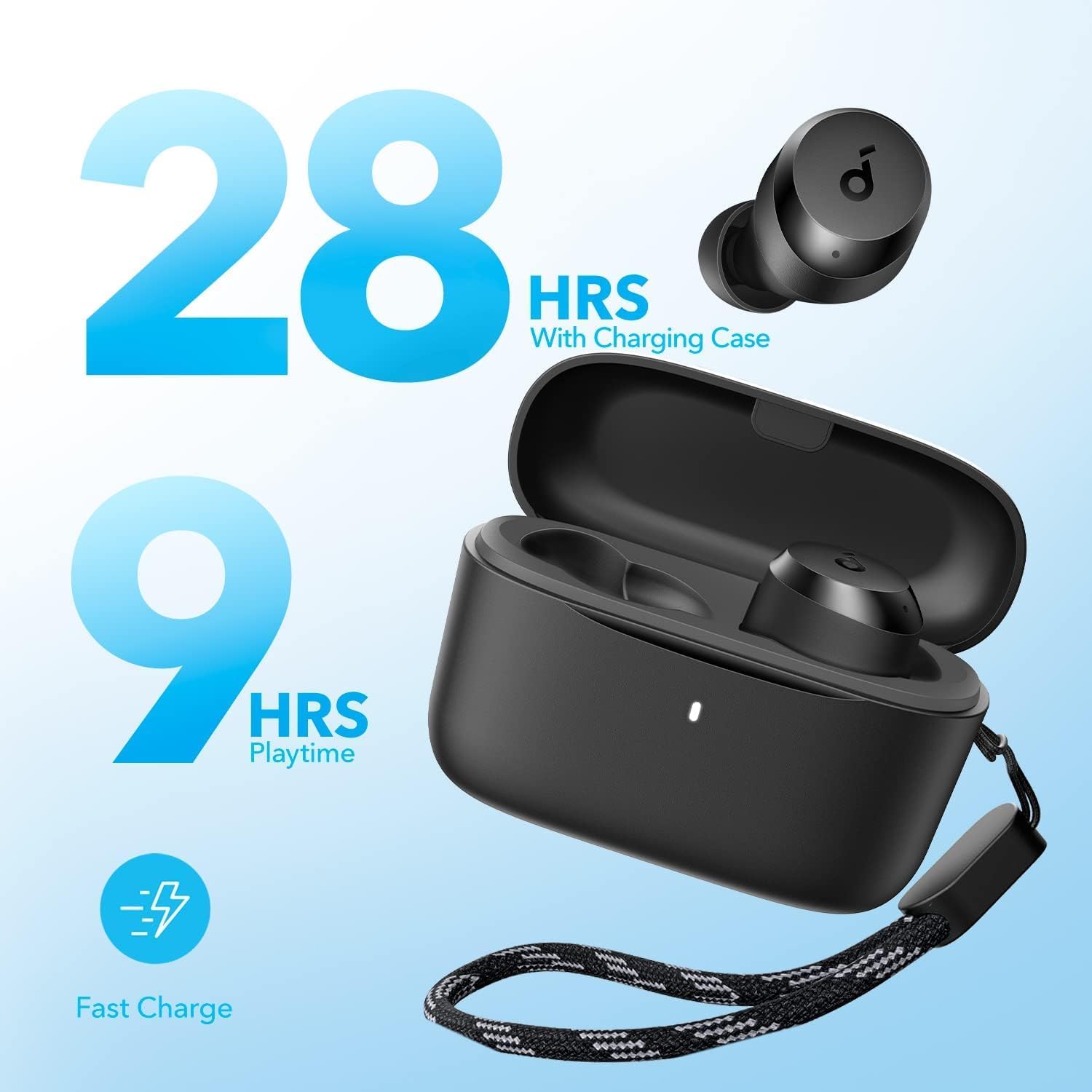 Soundcore by Anker A25i True Wireless Earbuds • Bluetooth 5.3 • App • Customized Sound • 28H Long Playtime • Water-Resistant • 2 Mics for AI Clear Calls • Single Earbud Mode (Black) The Branded Hub