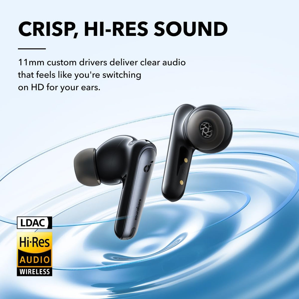 Soundcore by Anker Liberty 4 NC Wireless Earbuds, 98.5% Noise Reduction, Adaptive Noise Cancelling to Ears and Environment, Hi-Res Sound, 50H Battery, Wireless Charging, Bluetooth 5.3 (Black) The Branded Hub