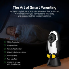 Qubo 2MP 1080p Full HD Baby Camera | Wi-Fi Baby Monitor | Cry Detection, Sleep Tracking, 2-Way Audio | Mobile App Control | NightPulse Vision | Cloud & SD Card Recording The Branded Hub