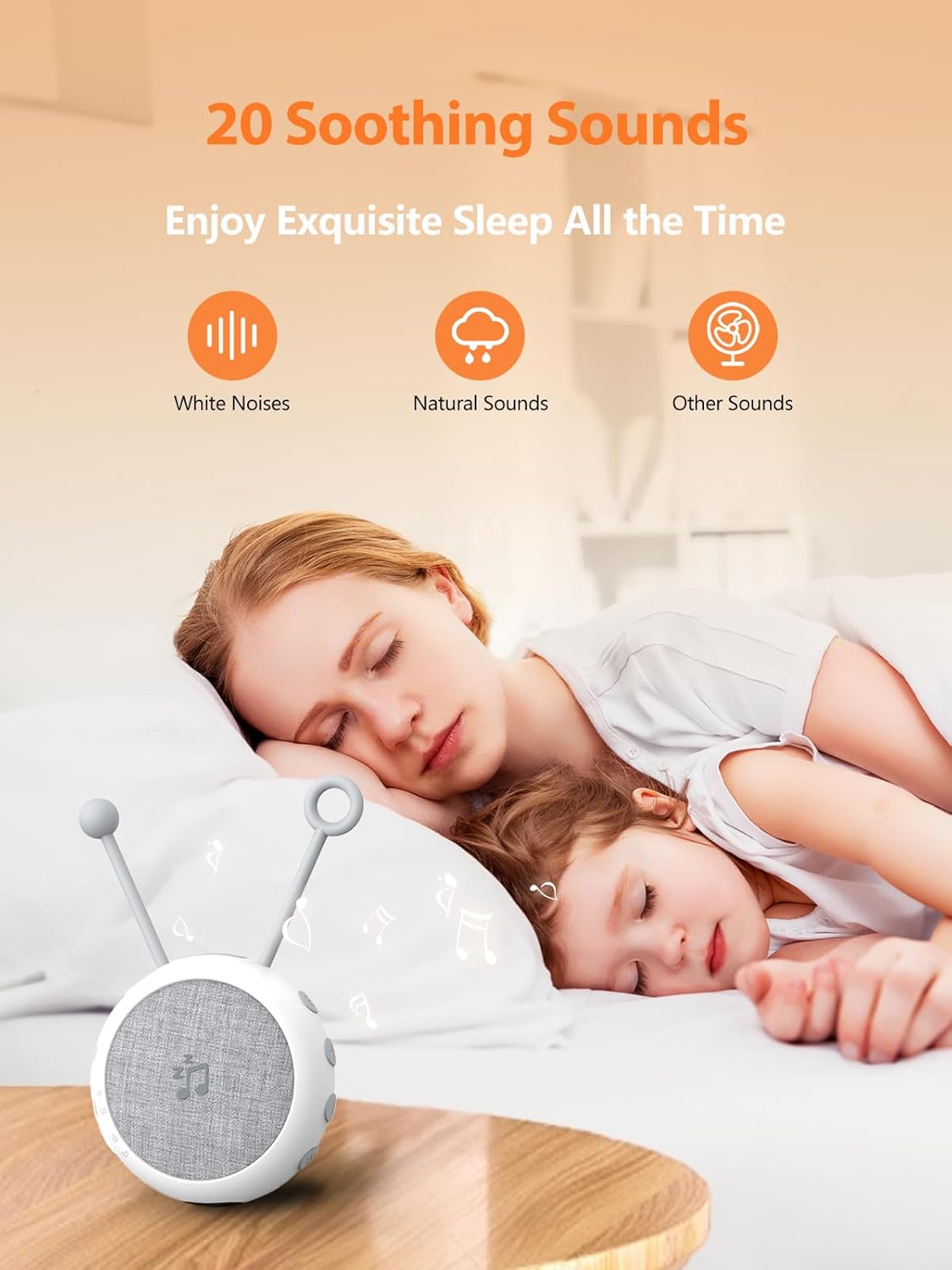 JolyWell White Noise Machine - Portable Sound Machine for Baby & Adult