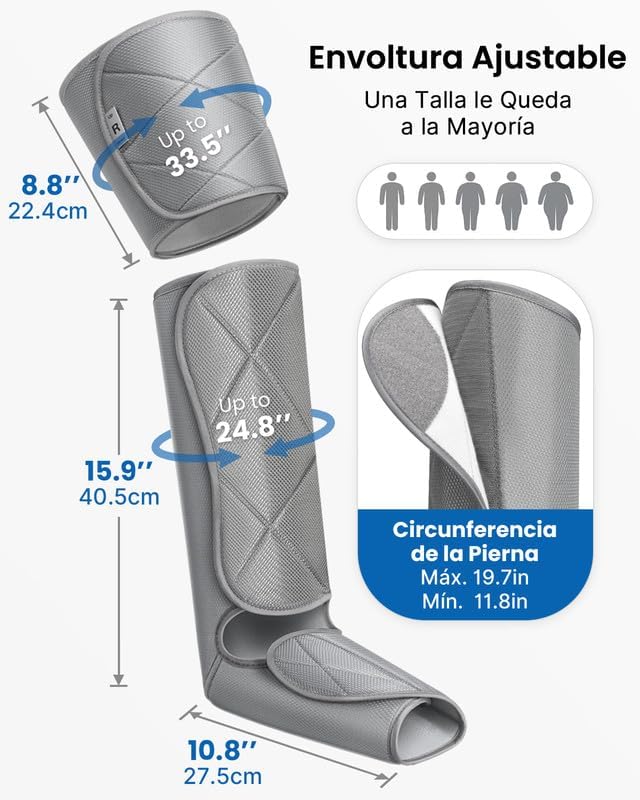 RENPHO Leg Compression Massager, Leg Massager Calf Massager for Circulation and Pain Relief, Effective for Father Mother Reduce Swelling, Grey The Branded Hub