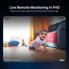 Qubo 2MP 1080p Full HD Baby Camera | Wi-Fi Baby Monitor | Cry Detection, Sleep Tracking, 2-Way Audio | Mobile App Control | NightPulse Vision | Cloud & SD Card Recording The Branded Hub