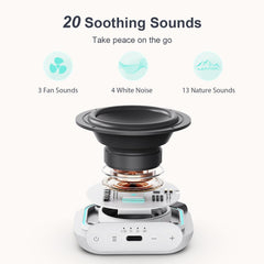 ANJANK Mini Travel White Noise Machine for Adults, Portable Sound Machine, 20 Soothing Sounds, Powerful Battery, 30-Level Volume, Sleep Timer, Noise Maker for Baby Kids Sleeping, Gifts,