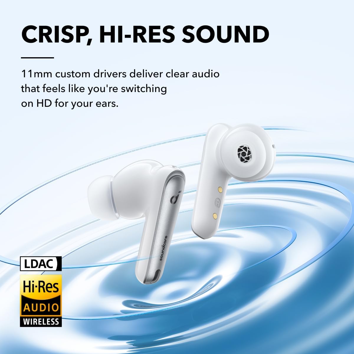 Soundcore by Anker Liberty 4 NC Noise Cancelling Earbuds, 98.5% Noise Reduction, Adaptive Noise Cancelling to Ears and Environment, Hi-Res Sound, 50H Battery, Wireless Charging, Bluetooth 5.3 (White) The Branded Hub