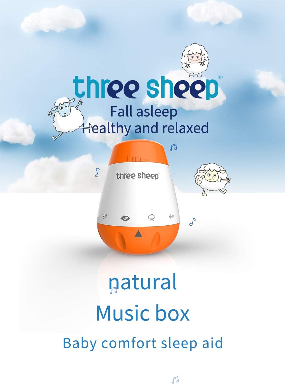 Three Sheep Baby Soother White Noise Sleep Sound Machine Portable Voice Sensor Cry The Branded Hub