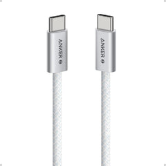 Anker Zolo USB C to USB C Cable, Braided and Dirt-Free Type-C Fast Charging Cable, Slim Connector, for iPhone 17 Series, MacBook (240W) (White, 3.3 FT) The Branded Hub