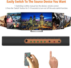 HDMI Switch 4k, 5-in-1 HDMI Splitter with IR Remote The Branded Hub