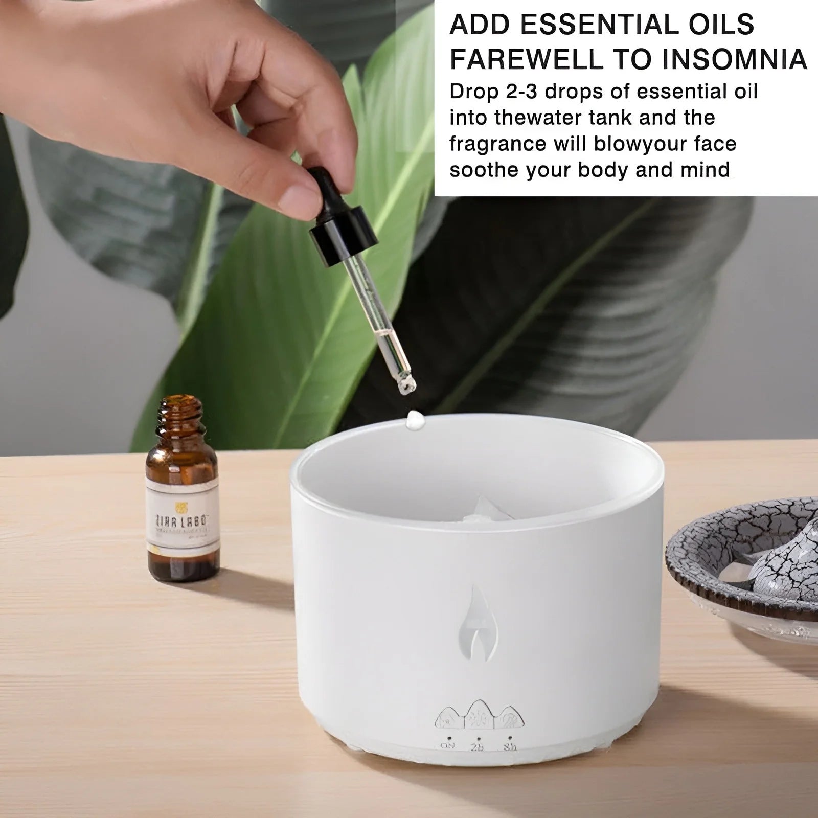 Volcano Humidifier Flame Aroma Diffuser