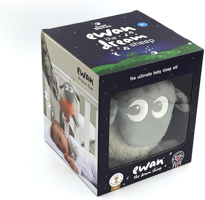Sweet Dreamers, Ewan The Dream Sheep, Grey - Baby White/Pink Noise Machine and Sleep Aid with Night Light The Branded Hub