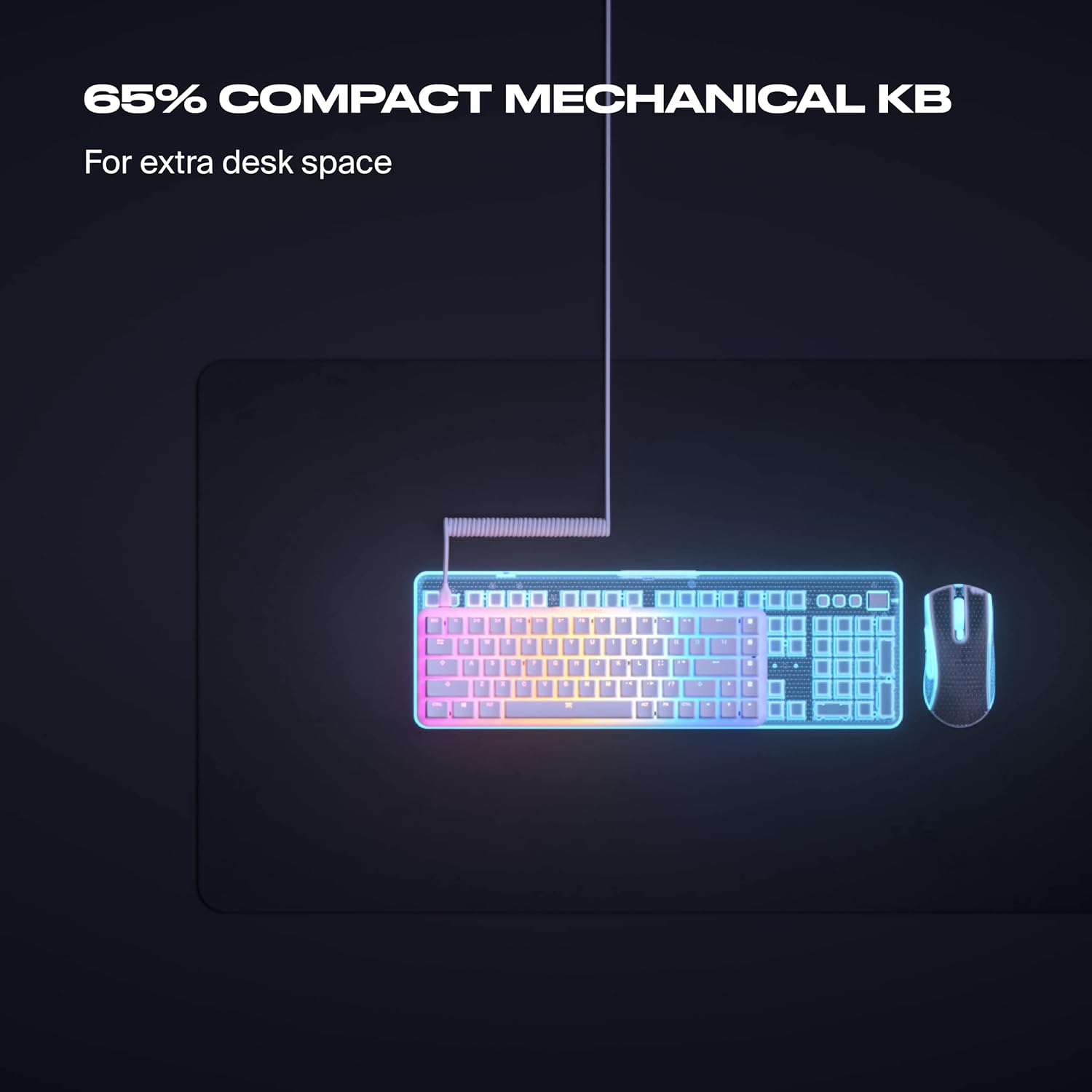 Fnatic STREAK65 LP | White | Compact RGB Gaming Mechanical Keyboard Speed Switche The Branded Hub