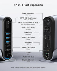Baseus 17-in-1 USB C Docking Station to Cast on 3 Monitors with 100W PD The Branded Hub