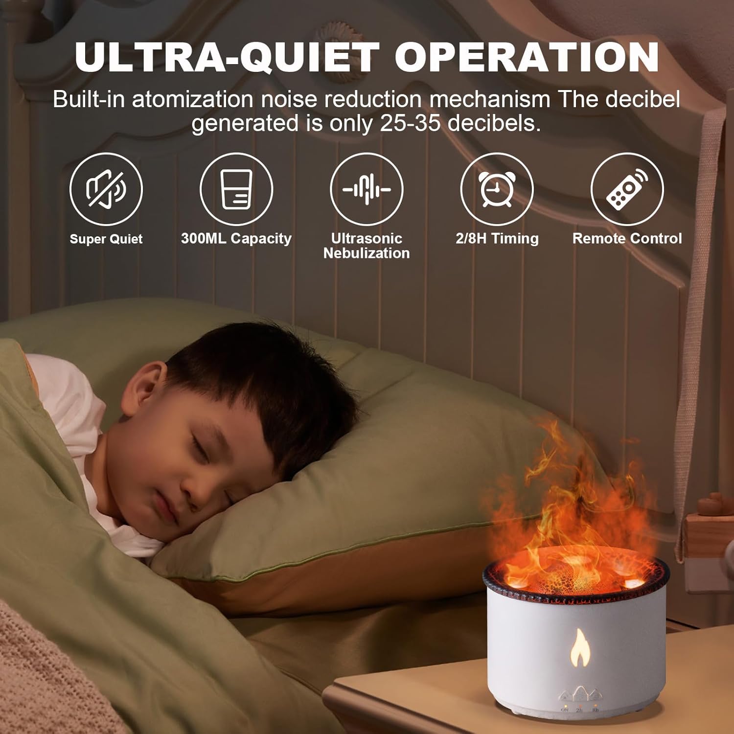 Volcano Humidifier Flame Aroma Diffuser