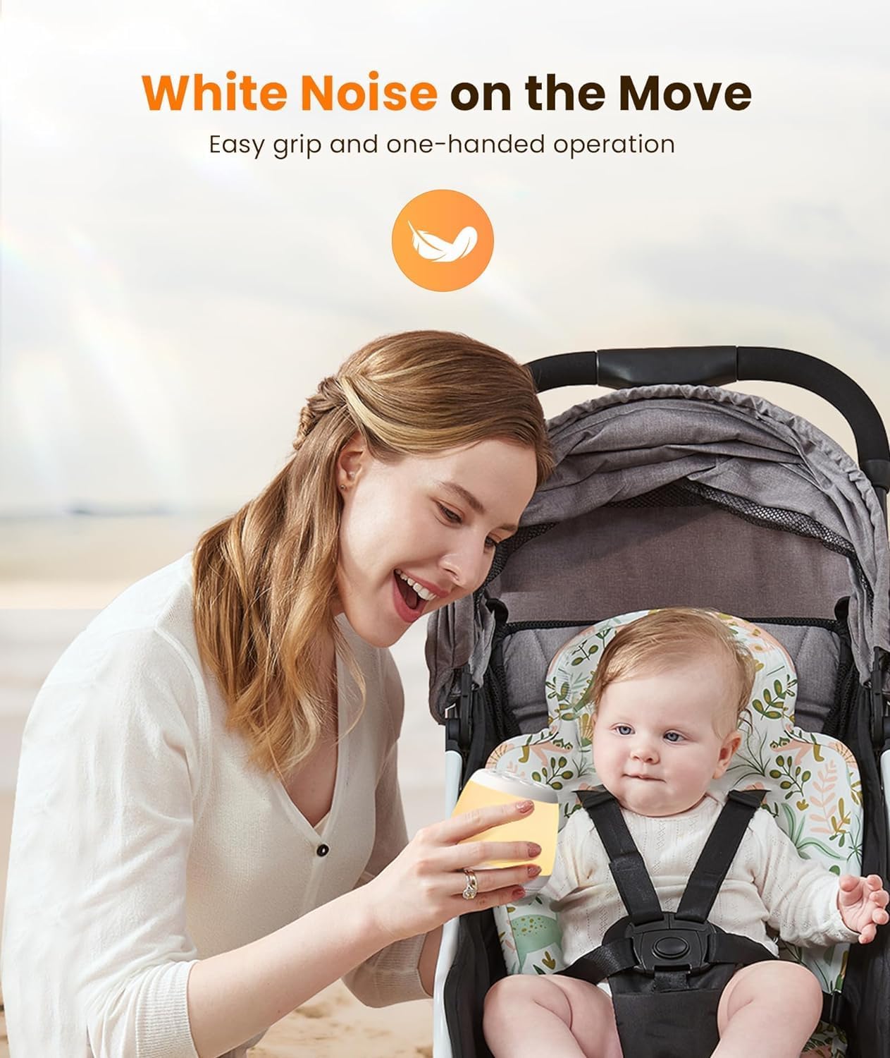 Dreamegg White Noise Machine - Portable Sound Machine Baby for Sleeping with 8 Adjustable Night Light, 24 Sleep Sounds for Baby Kids Adults