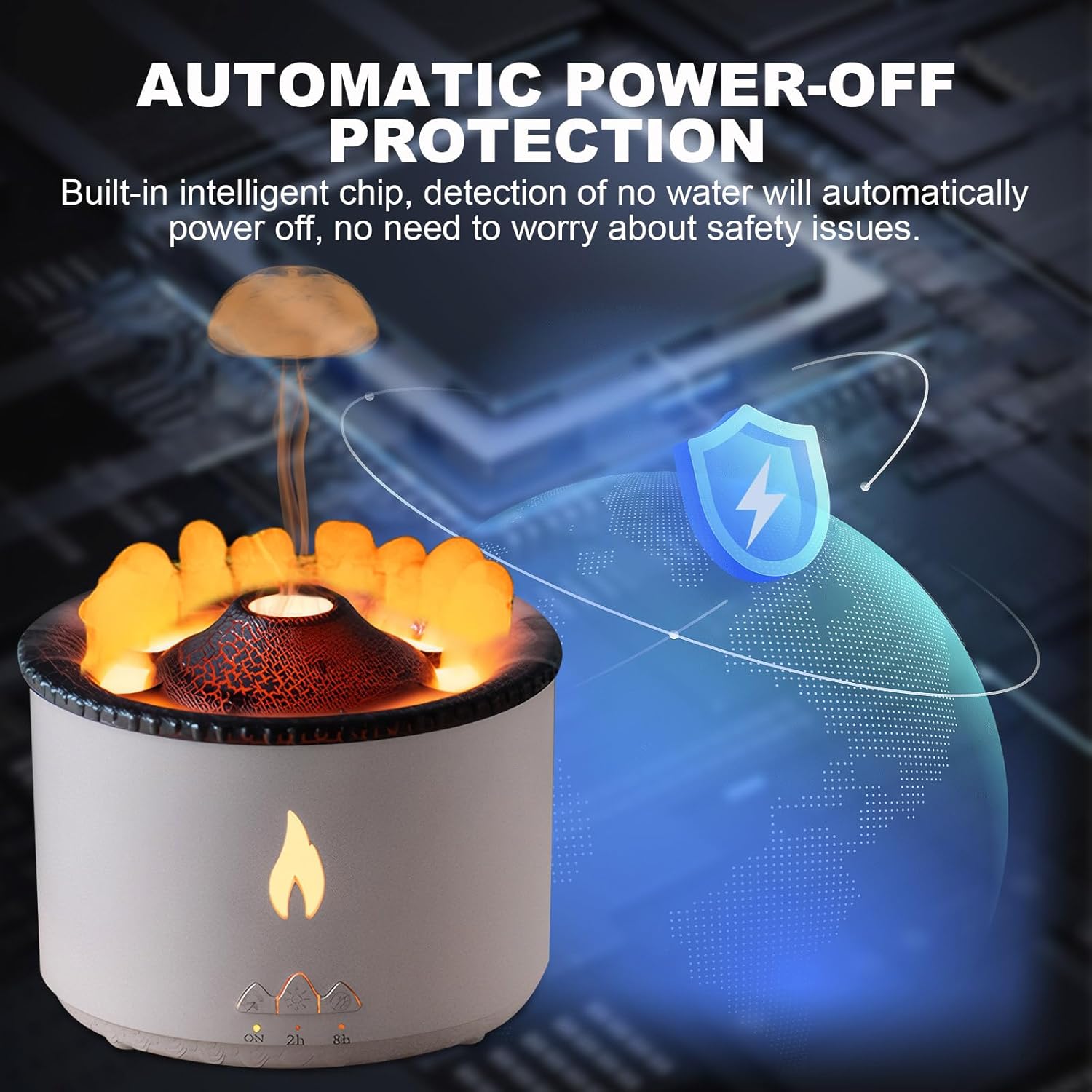 Volcano Humidifier Flame Aroma Diffuser