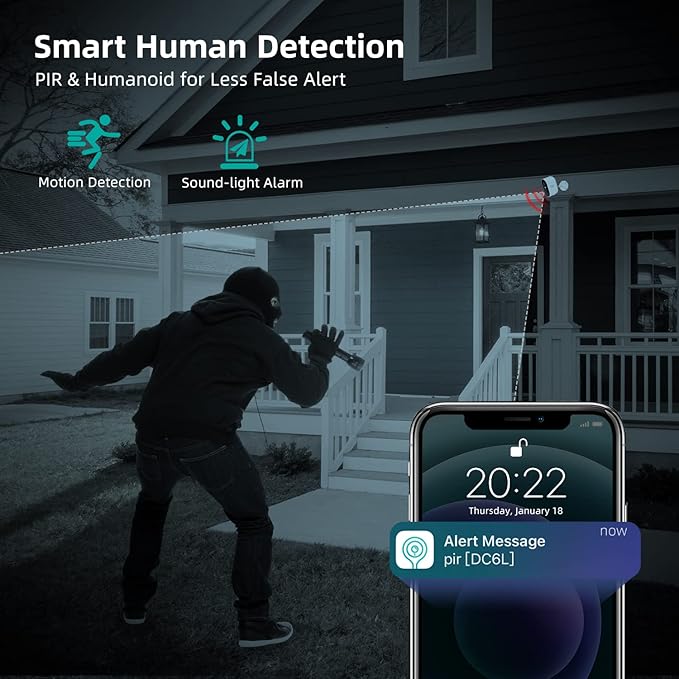 DEKCO Security Camera Outdoor Battery Operated, Wireless CCTV Camera for Home Security, 1080P WiFi Camera Outdoor Indoor with PIR Human Motion Detection & Siren,2 Way Audio, IP66,2.4Ghz Wifi (No 5Ghz) The Branded Hub