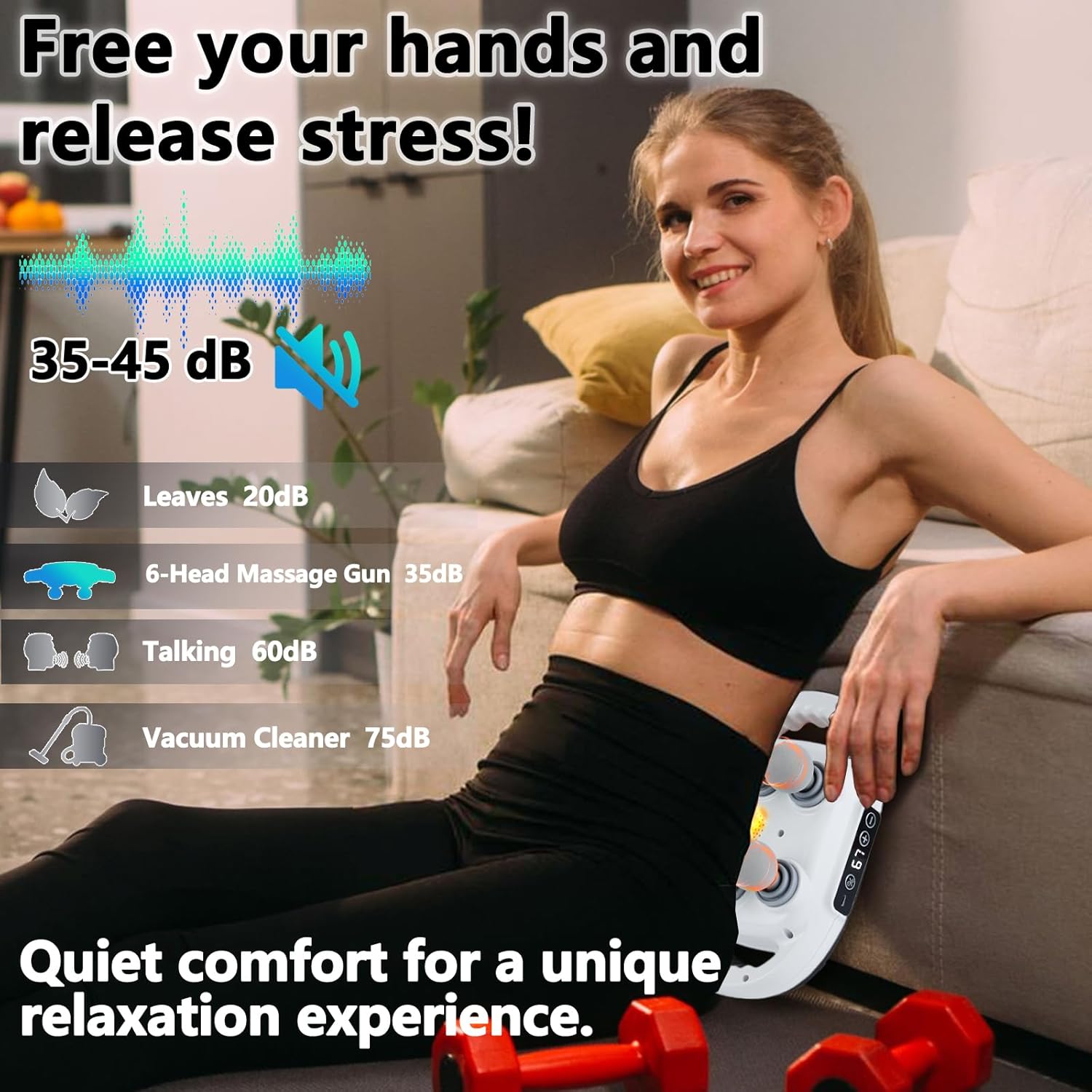 6 Head Massage Gun Deep Tissue with 9 Levels (imported)
