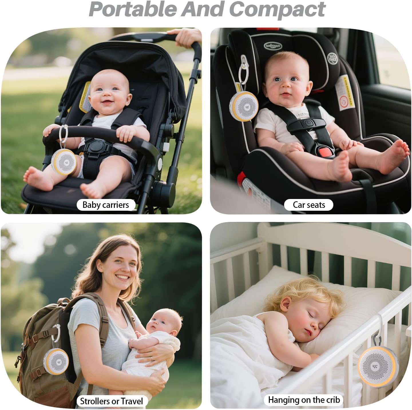 WorWoder White Noise Machine - Portable Sound Machine for Baby Adult, 20 Non-looping Soothing Sound, Noise Canceling for Sleeping, Sound Therapy