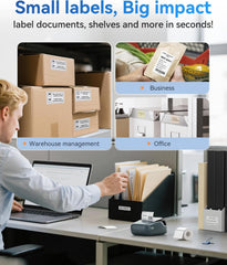 NIIMBOT B1 Label Maker Machine, Thermal Label Printer Easy to Use for Office, Home, Business, Came with 1 Roll White Label(Blue)