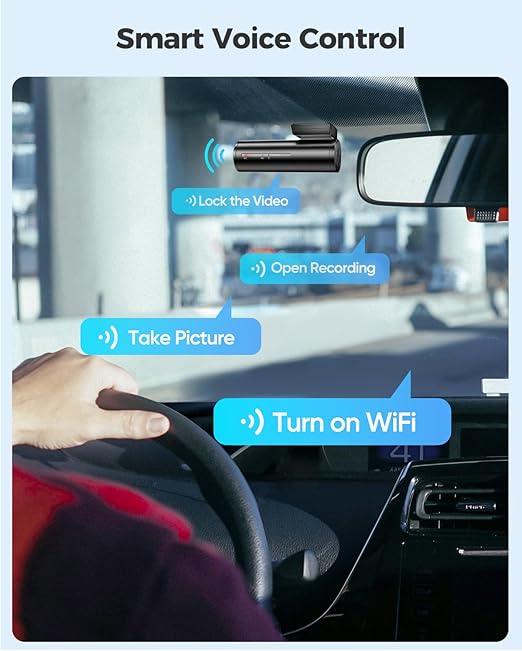 AZDOME M300 Dash Cam, Dashcam Front 1296P Camera with WiFi, Voice Control 24H Parking Mode G-Sensor Loop Recording Super Night Vision, Easy to Install, Max up Support to128GB The Branded Hub