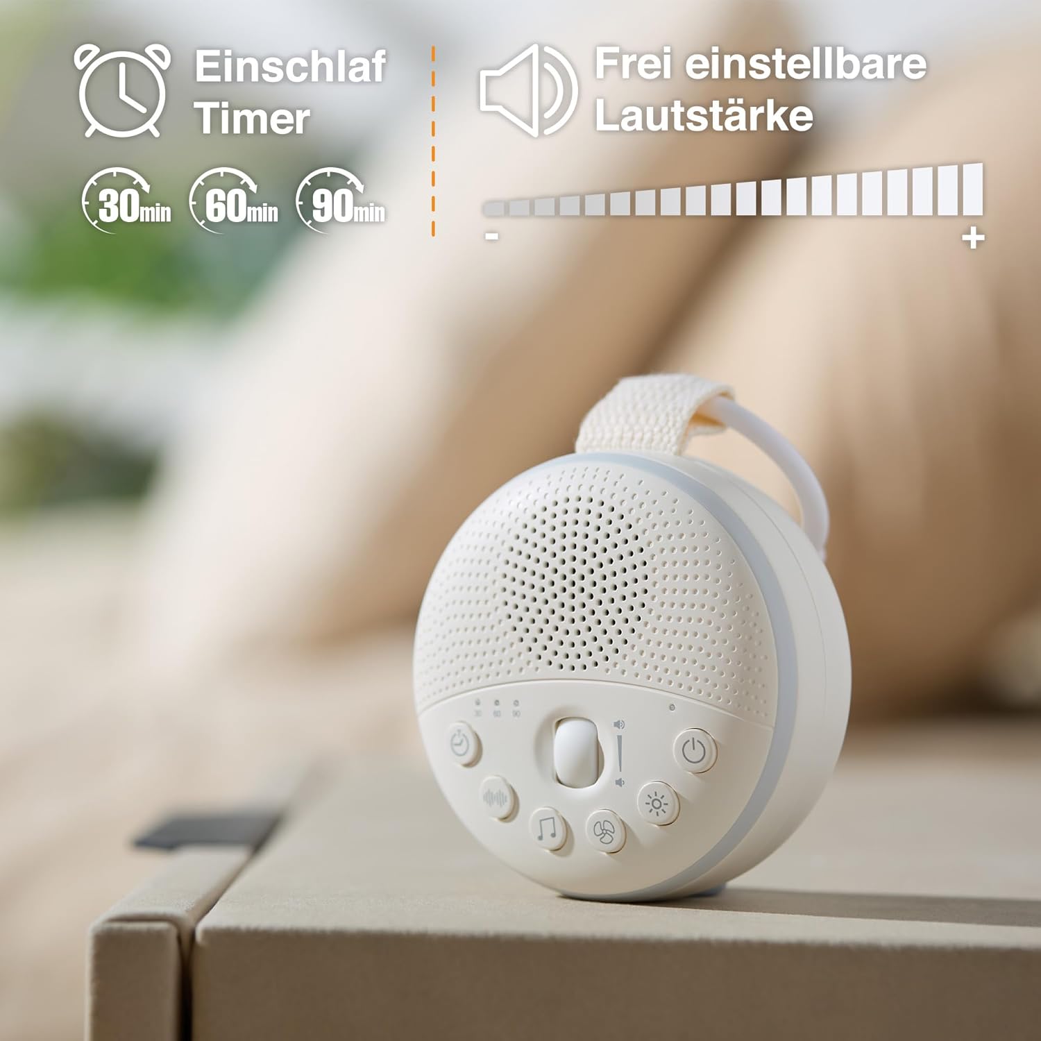 Swiftvein White Noise Machine & Sleep Aid for Babies - 21 Soothing Sounds, Night Light, Timer & Memory Function, Portable & Rechargeable