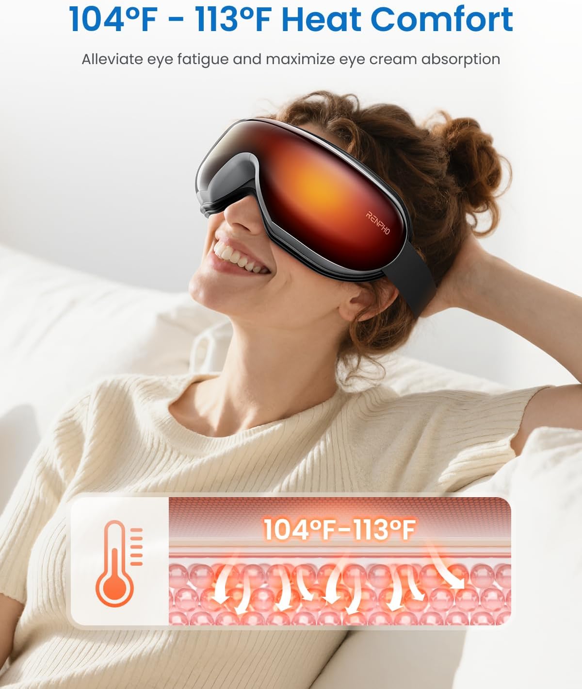 RENPHO Eyeris 1 Eye Massager with Heat, Eye Mask for Migraine, Smart Sleep Mask for Dry Eyes Relax, Reduce Strain Massage Equipment The Branded Hub