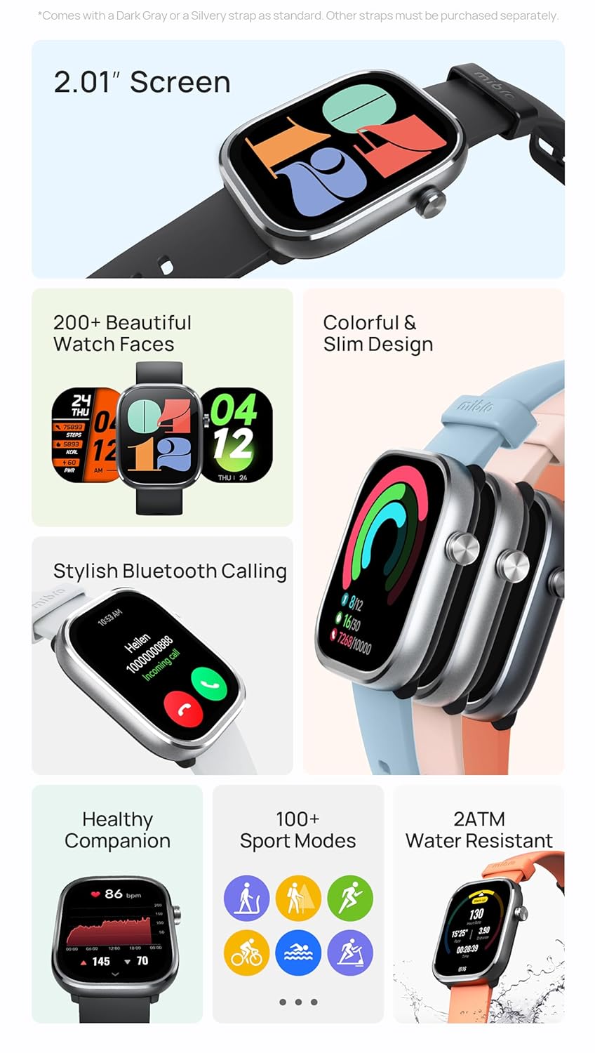 Mibro Watch C4 with 2.01″ HD Screen & Bluetooth Calling The Branded Hub