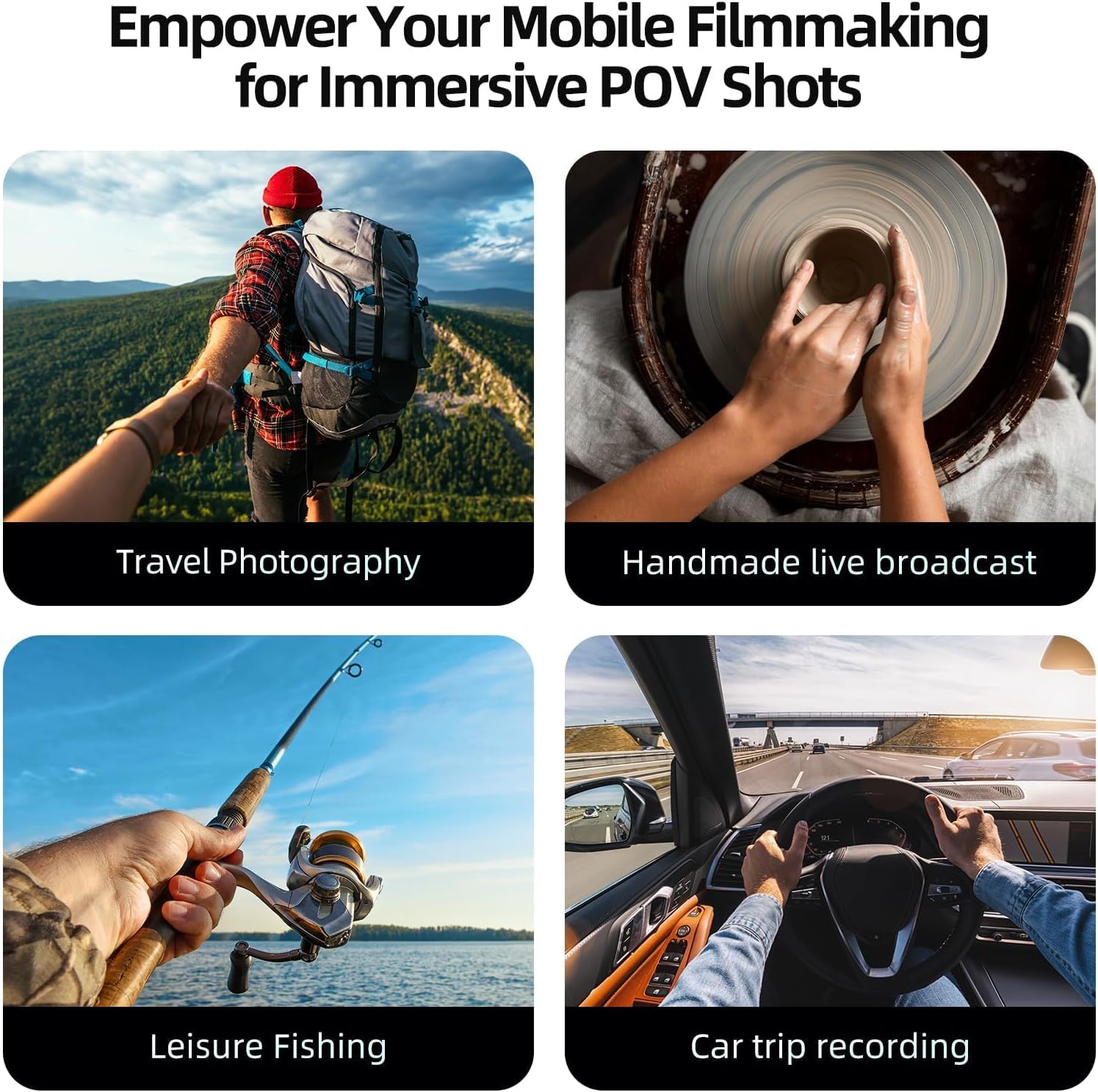 Magnetic Neck Mount for Phones, Neck Cell Phone Holder POV/Vlog Selfie Mount Hand Free