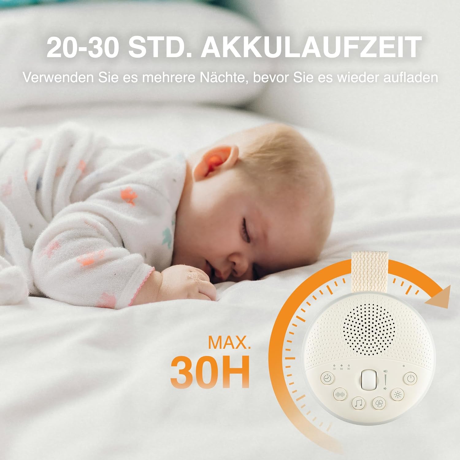 Swiftvein White Noise Machine & Sleep Aid for Babies - 21 Soothing Sounds, Night Light, Timer & Memory Function, Portable & Rechargeable