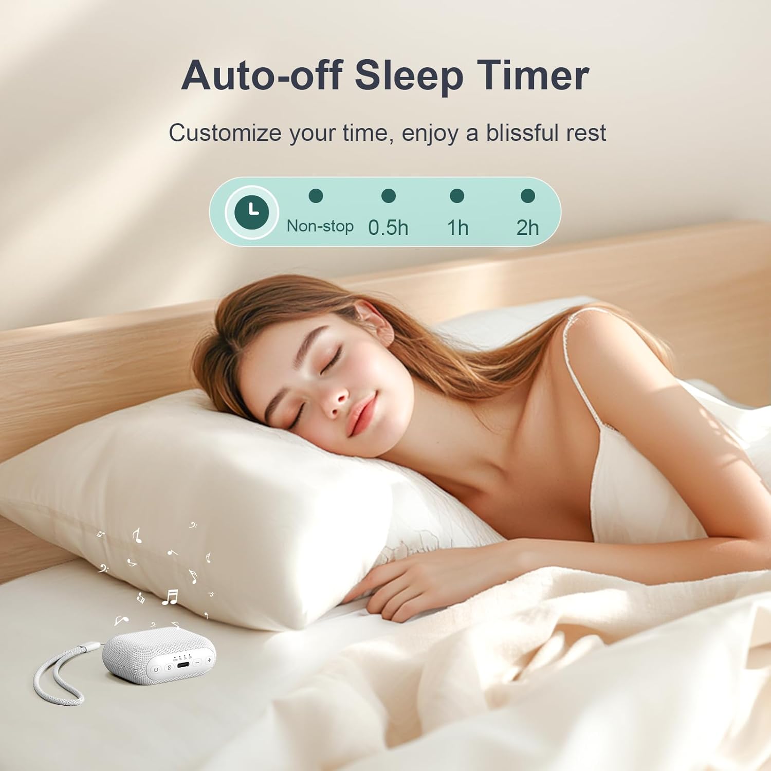 ANJANK Mini Travel White Noise Machine for Adults, Portable Sound Machine, 20 Soothing Sounds, Powerful Battery, 30-Level Volume, Sleep Timer, Noise Maker for Baby Kids Sleeping, Gifts,