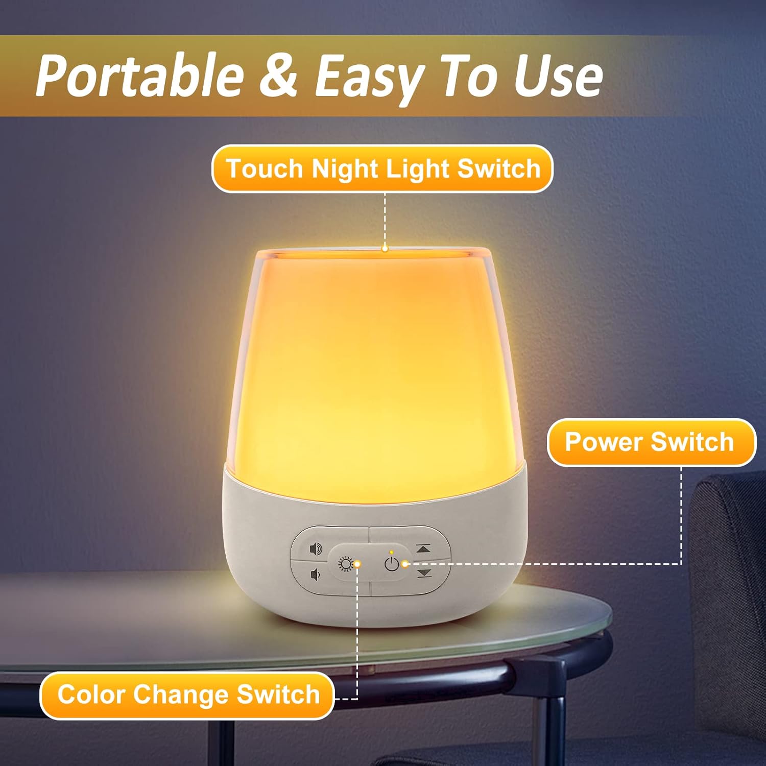 HKAI Baby Sound Machine, White Noise Machine Night Light for Toddler Sleep Trainer, 20 Soothing Sounds, Timer Function for Nursery, Kids & Toddler Bedroom, Plug in